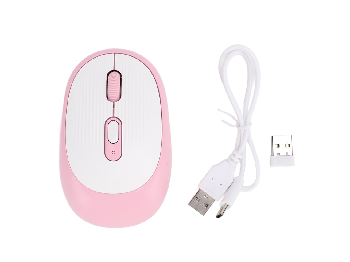 Ratón Inalámbrico Bluetooth Para Portátil Con Clic Silencioso, 800-2400 Dpi Y Batería De 500 Mah Para Pc Portátil - Rosa