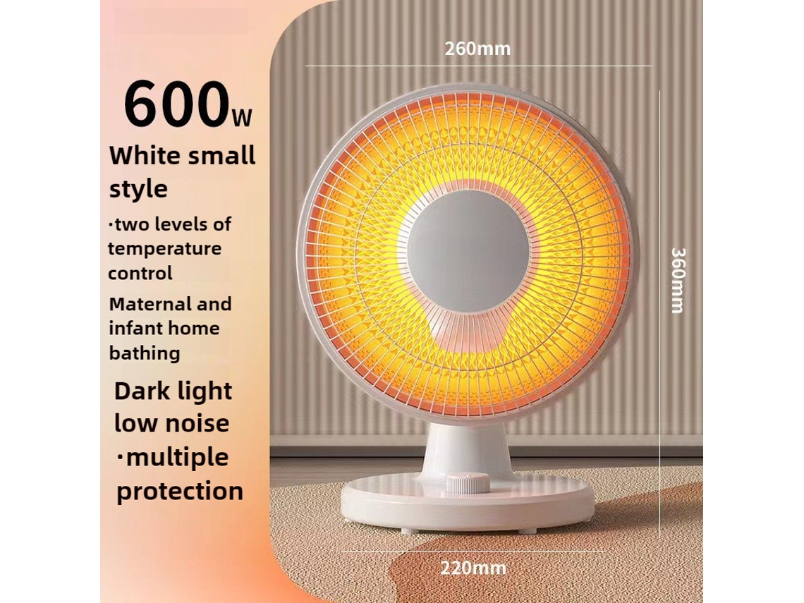 Calentador eléctrico de sobremesa de 220 V y 600 W, ideal para baños, ahorro de energía MDUG