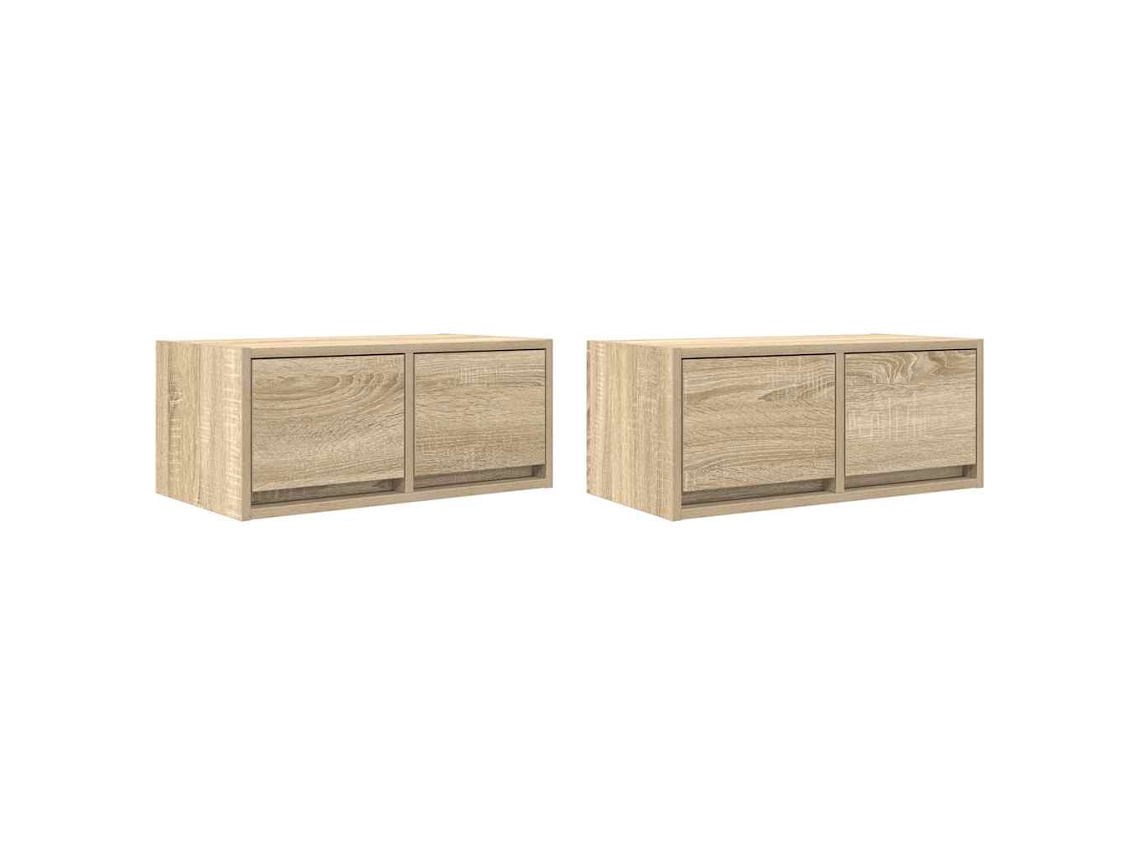 Maison Exclusive - Muebles De Tv 2 Uds Madera Ingeniería Roble Sonoma 60x31x25,5cm
