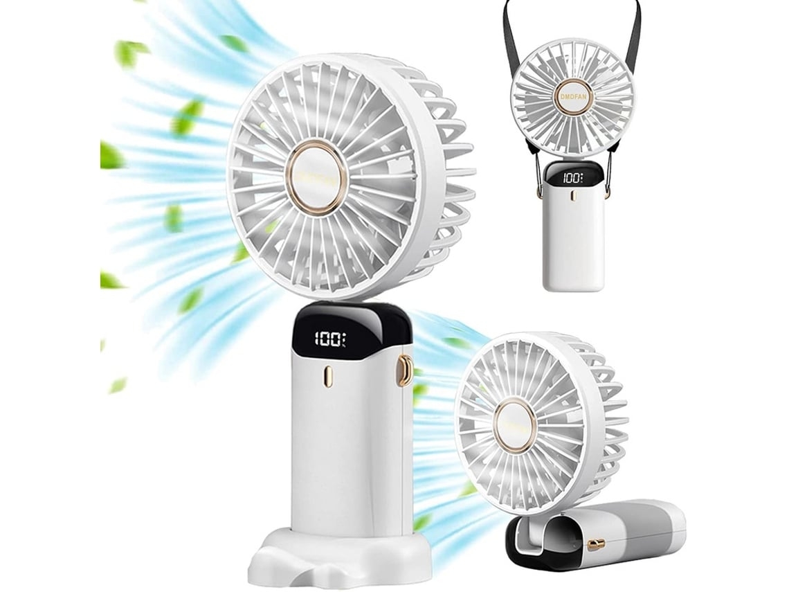 90 Mini Ventilador de Mano 5 Velocidades Blanco VEANXIN