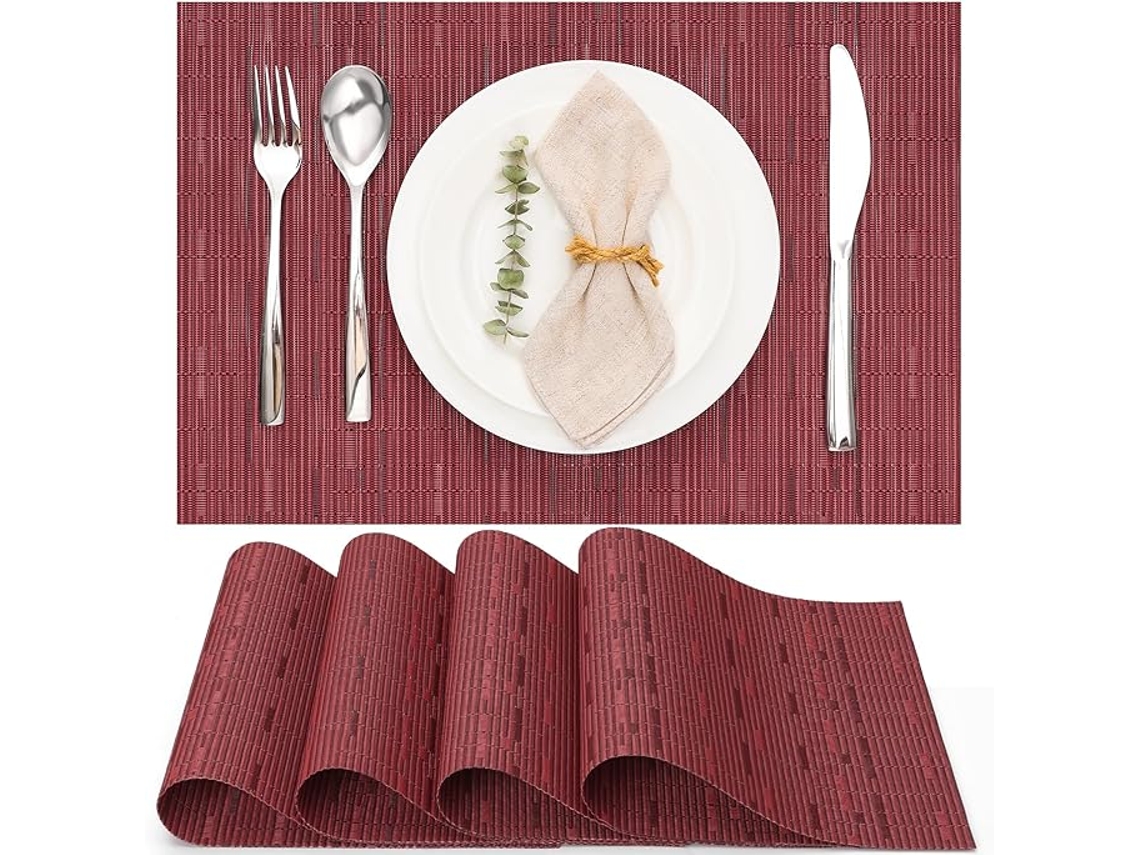 Kit De Absorventes Para Lavagem De Pratos (6 Peças) - Trançado - Resistente A Escorregões, Resistente Ao Calor - 30x43,5 Cm (vermelho)