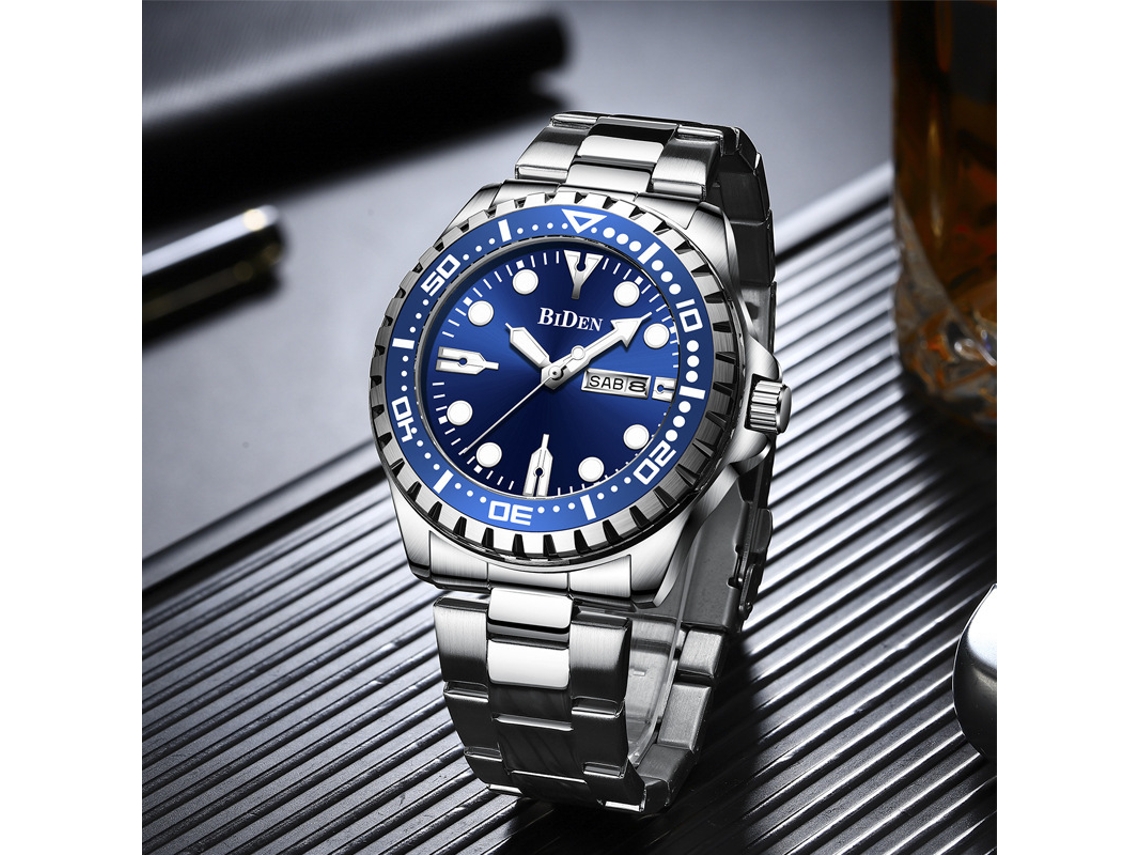 Reloj de cuarzo MDUG para hombre con tres manecillas, resistente al agua.