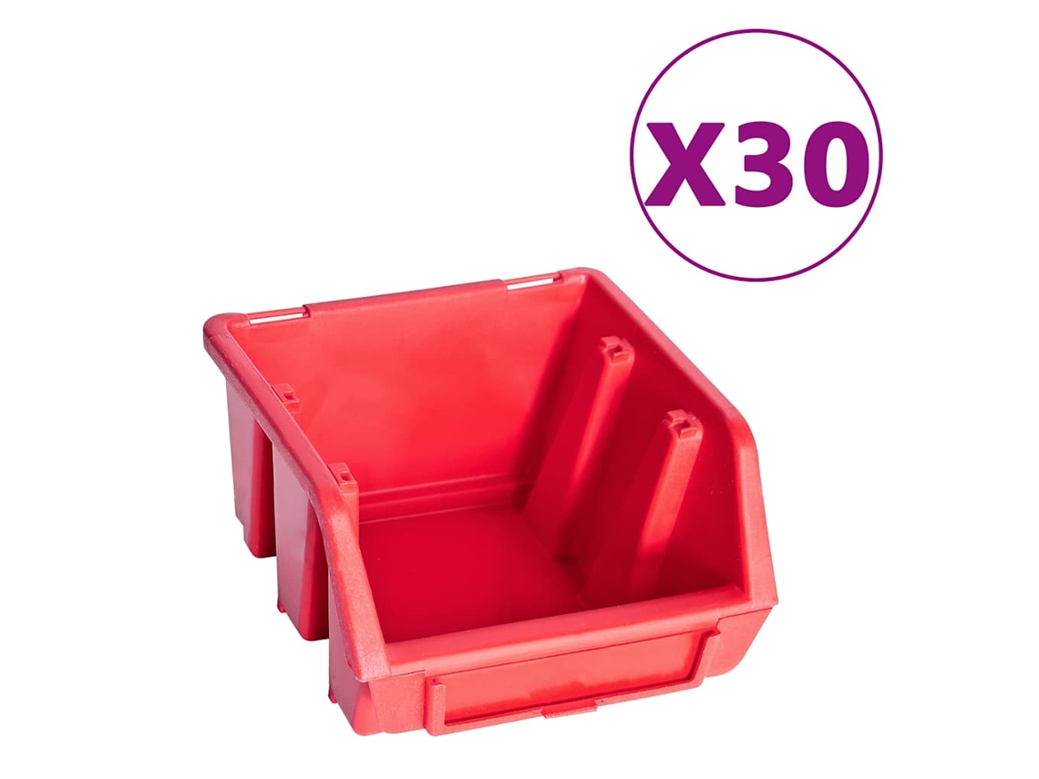 Caja de almacenamiento de 136 piezas con paneles de pared rojos y negros EXCLUSIVA DE LA CASA