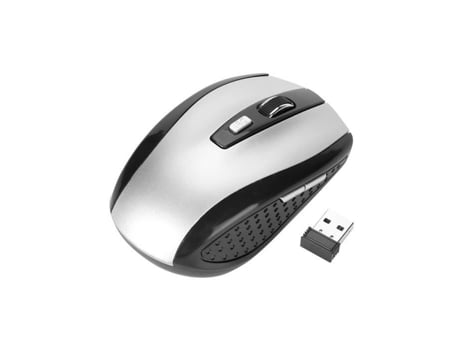 HURRISE Ratón Óptico para Computadora 6D 2.4Ghz Ratón con Receptor USB Estilo Portátil Plata para Teclado de Computadora