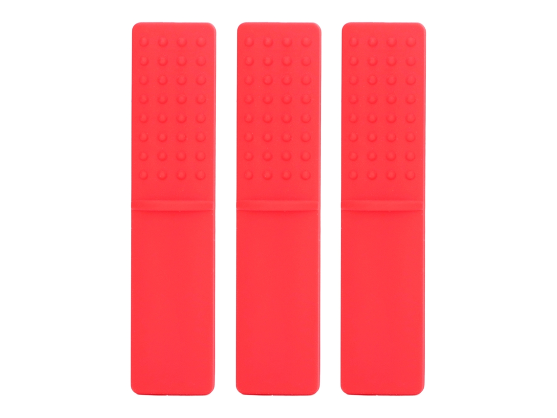 Juguete Para La Dentición Del Bebé, De Silicona, Libre De Bpa, Apto Para Congelar Y Hervir, 3 Unidades, Rojo.