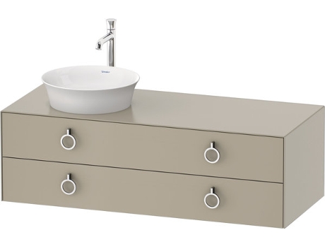 DURAVIT Tulip blanco, mueble de baño colgado en la pared, ancho 1300 x profundidad 550mm, con 2 cajones, con tirador, WT4992L