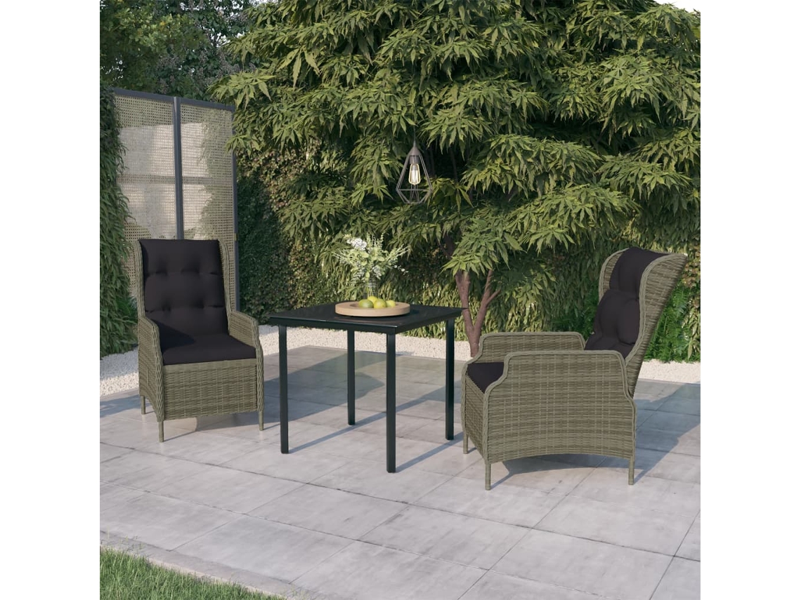 Conjunto de comedor de jardín de 3 piezas DKD Home Decor marrón