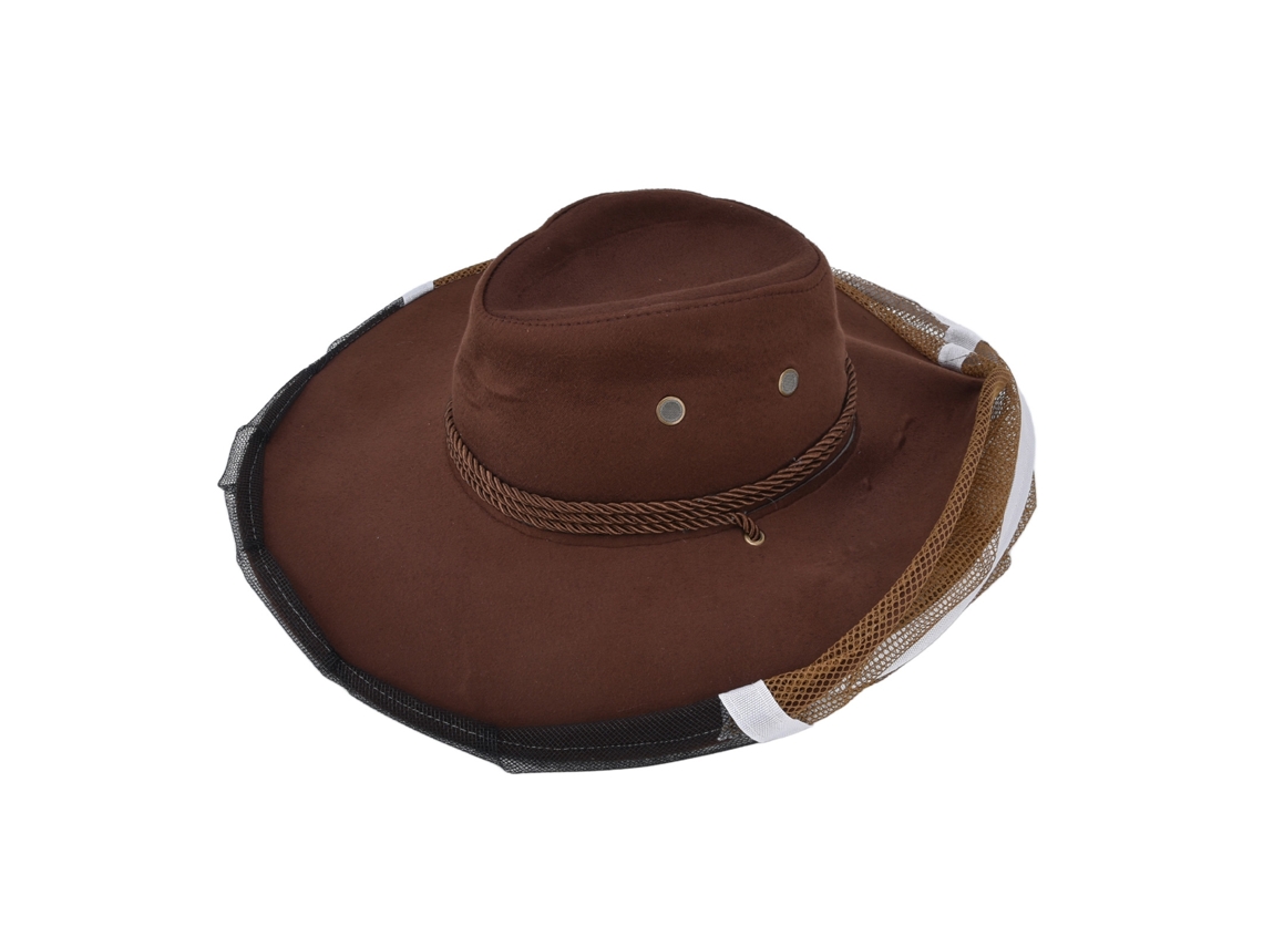 Sombrero De Apicultor Vaquero Con Velo Anti-abejas, Malla Transpirable Y Diseño Ajustable.