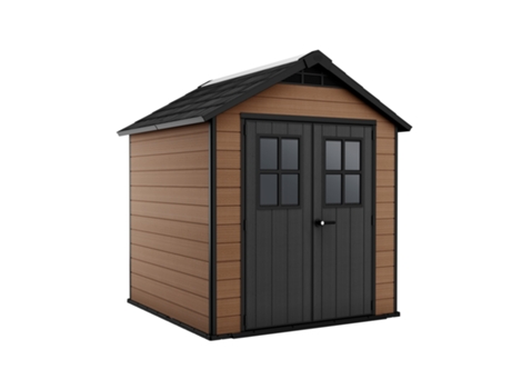 Caseta de Jardín de Resina KETER Newton 757 En El (De Almacenamiento - Shed Building - Almacenamiento de Troncos - Acero Metal Madera -