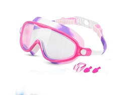 Gafas de natación infantiles con montura grande, alta definición, antivaho e impermeables, de silicona. Modelo 12