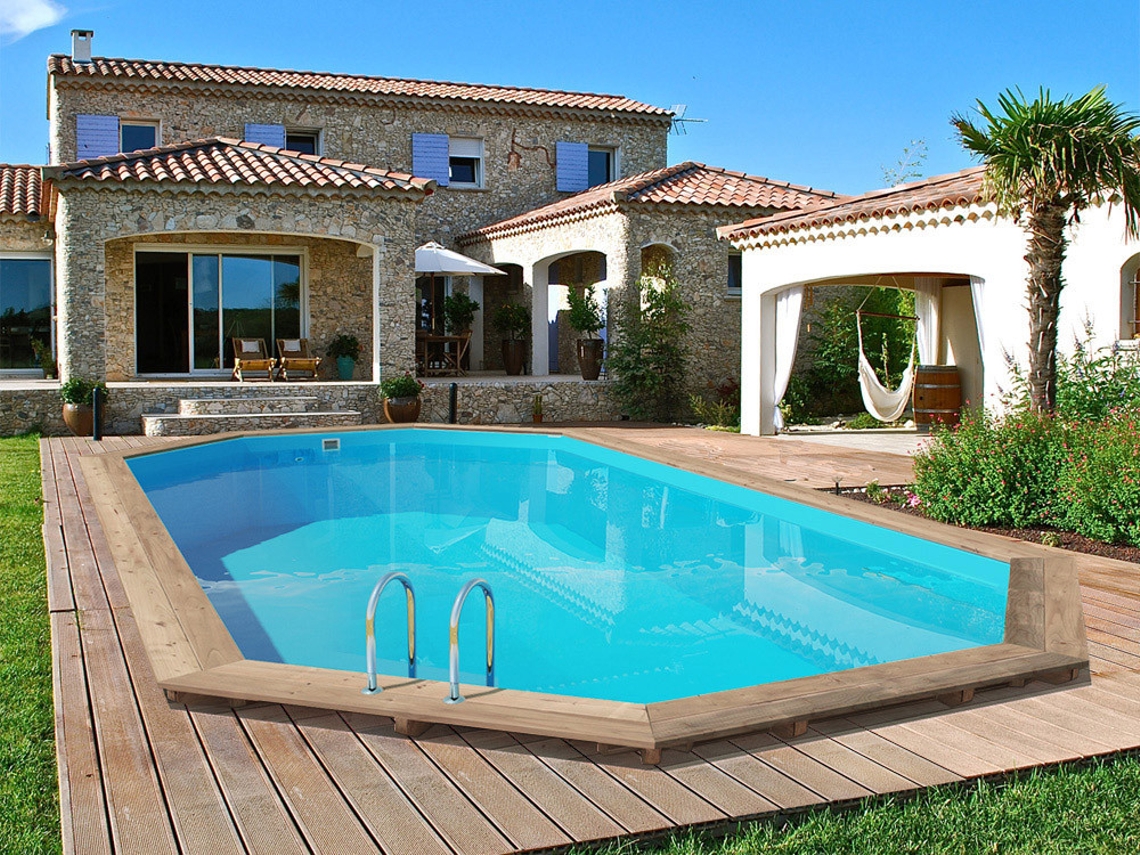 Piscina de madera "Palma" - 7.57 x 4.07 x 1.31 m HABITAT ET JARDIN