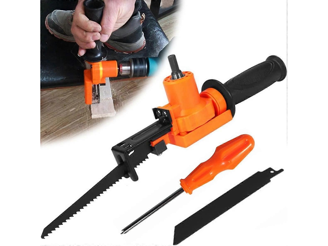 Adaptador De Sierra Reciprocante Para Taladro Eléctrico Hojas Dobles Para Madera Metal Pvc Acero