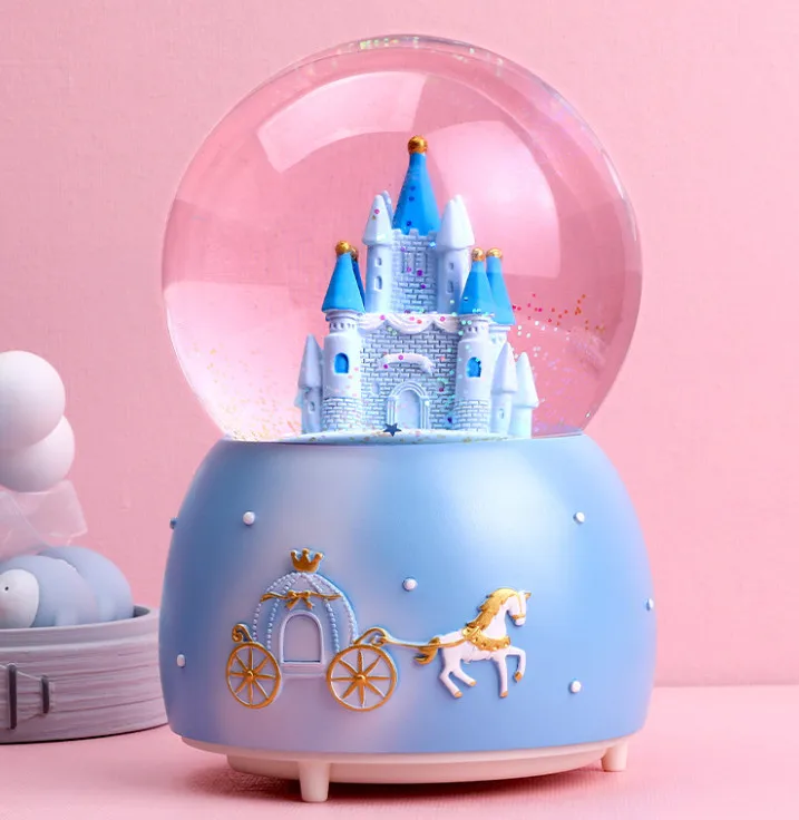 (estilo 12) Bola De Cristal De Castillo, Copo De Nieve, Luz Flotante, Altavoz, Decoración Para Habitación De Niña