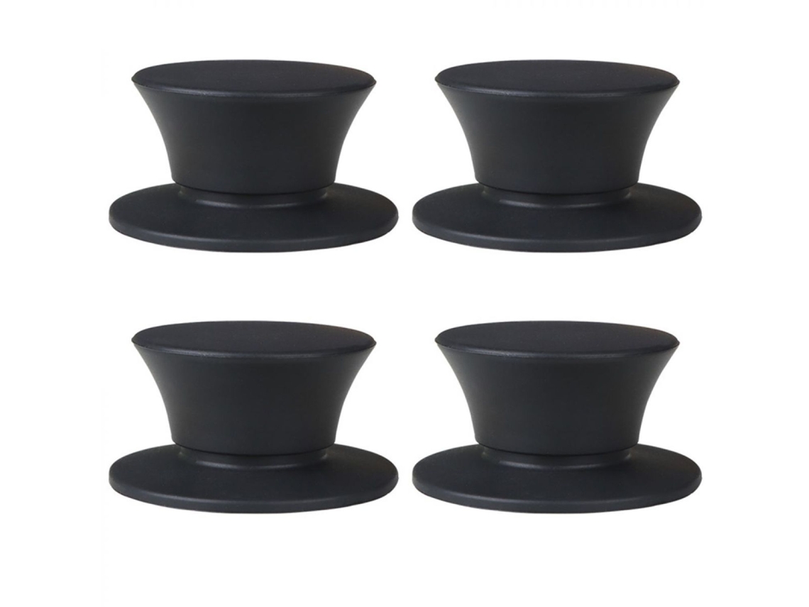 Perillas de silicona negra para tapa de olla, tamaño estándar, resistentes al calor y duraderas.