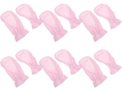 Conjunto De 6 Pares De Luvas Femininas Sem Dedos Com Proteção Solar, Corte Curto, Rosa.