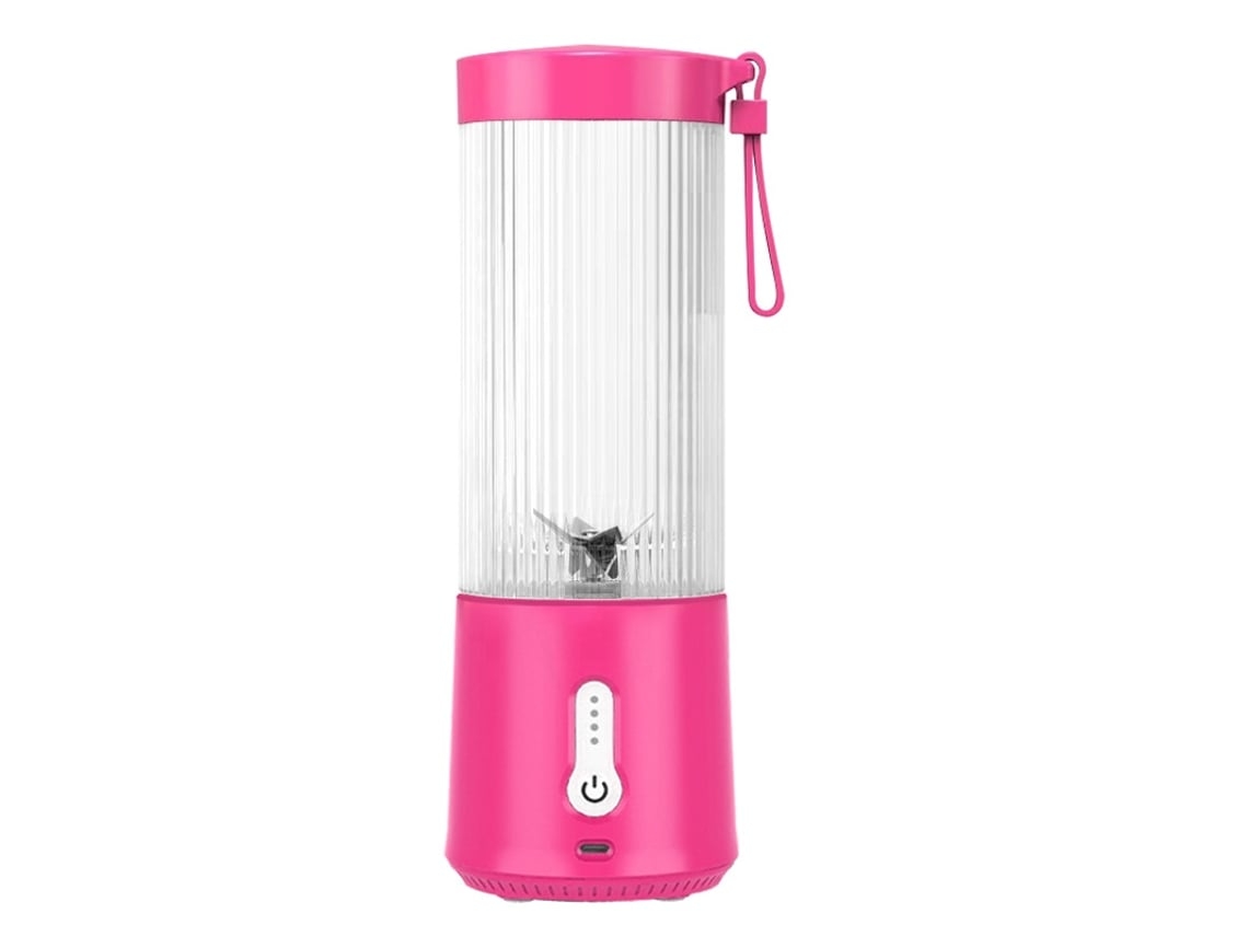 Exprimidor Eléctrico Pequeño Portátil De 450ml Recargable Para Frutas Verduras Milkshakes Smoothies Veanxin (rosa Roja)