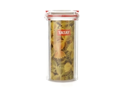 Tarro Hermético TATAY con Cierre de Seguridad (1.5L - Rojo - 9 x 15.5 x 18 cm - Poliestireno)