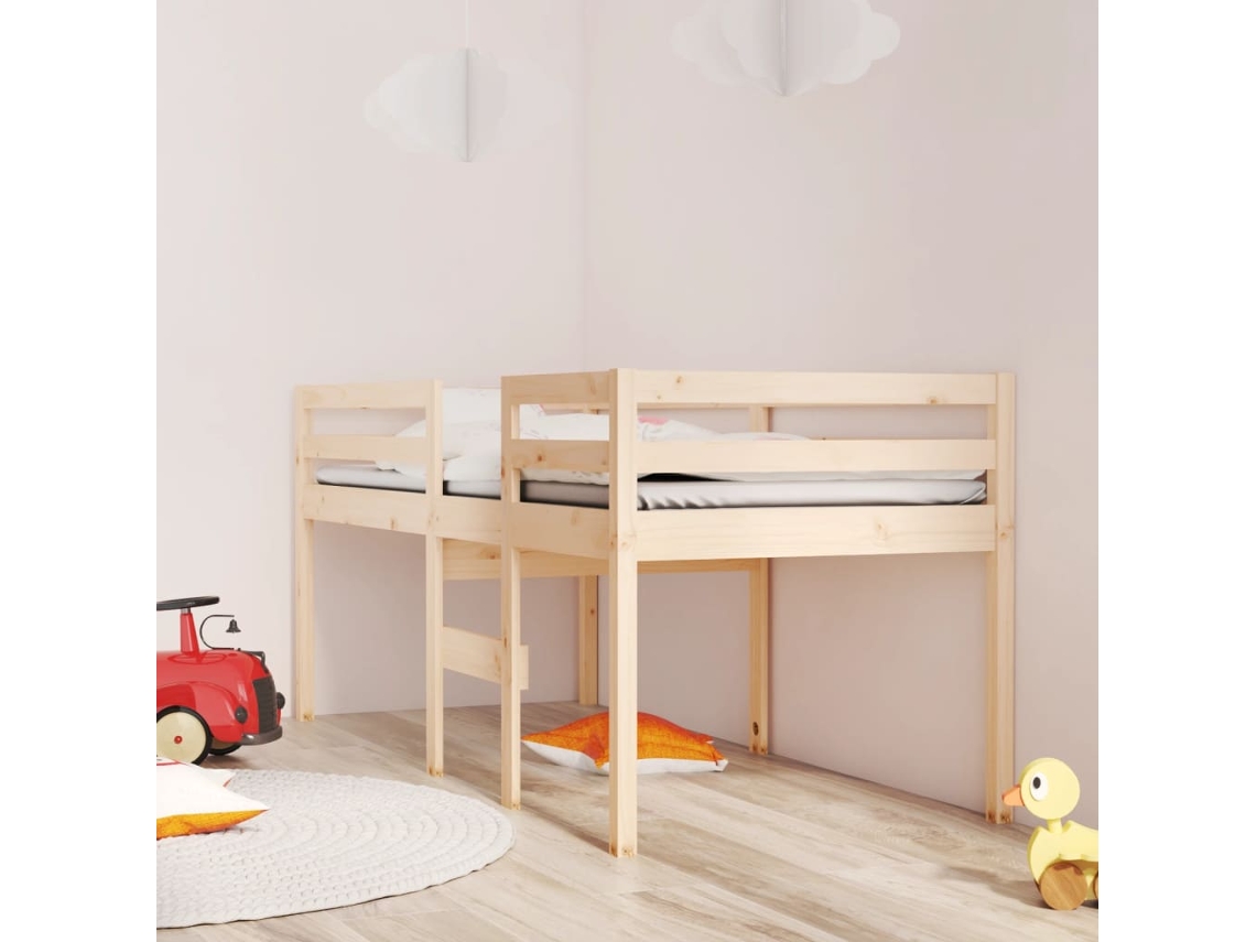 Cama alta de 75 x 190 cm de madera maciza de pino Lovely Home