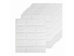 Panel de pared autoadhesivo de imitación de ladrillo blanco, 10 piezas