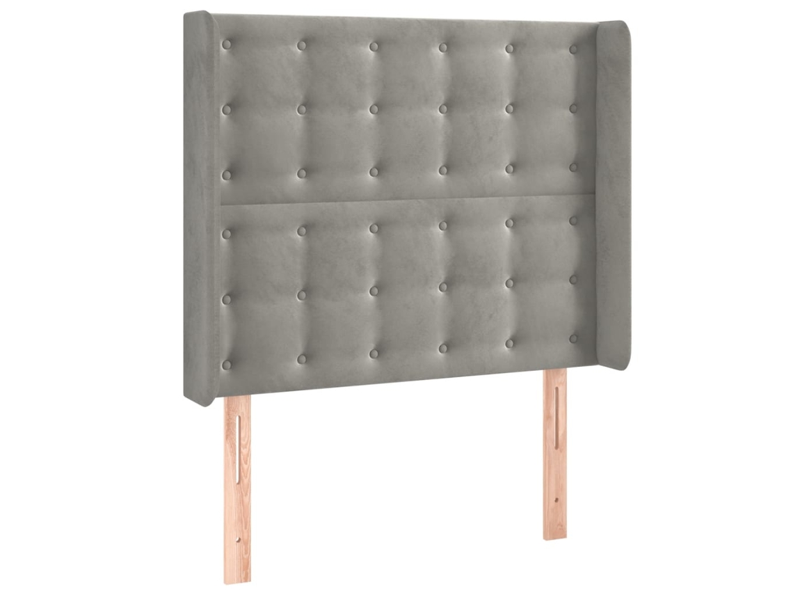 Cabecero con solapas de terciopelo gris claro MAISON EXCLUSIVE (103x16x118 cm)
