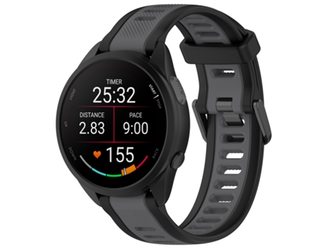 Correa de reloj de silicona de 22 mm para Samsung Galaxy Watch 3 45 mm/Huawei Watch GT4 46 mm Negro+Gris