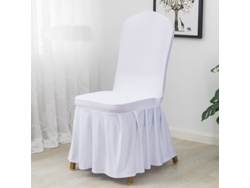 1 paquete de funda protectora extraíble para silla de comedor para el hogar, restaurante-blanco puro-Tamanho padrão LUUCOZK