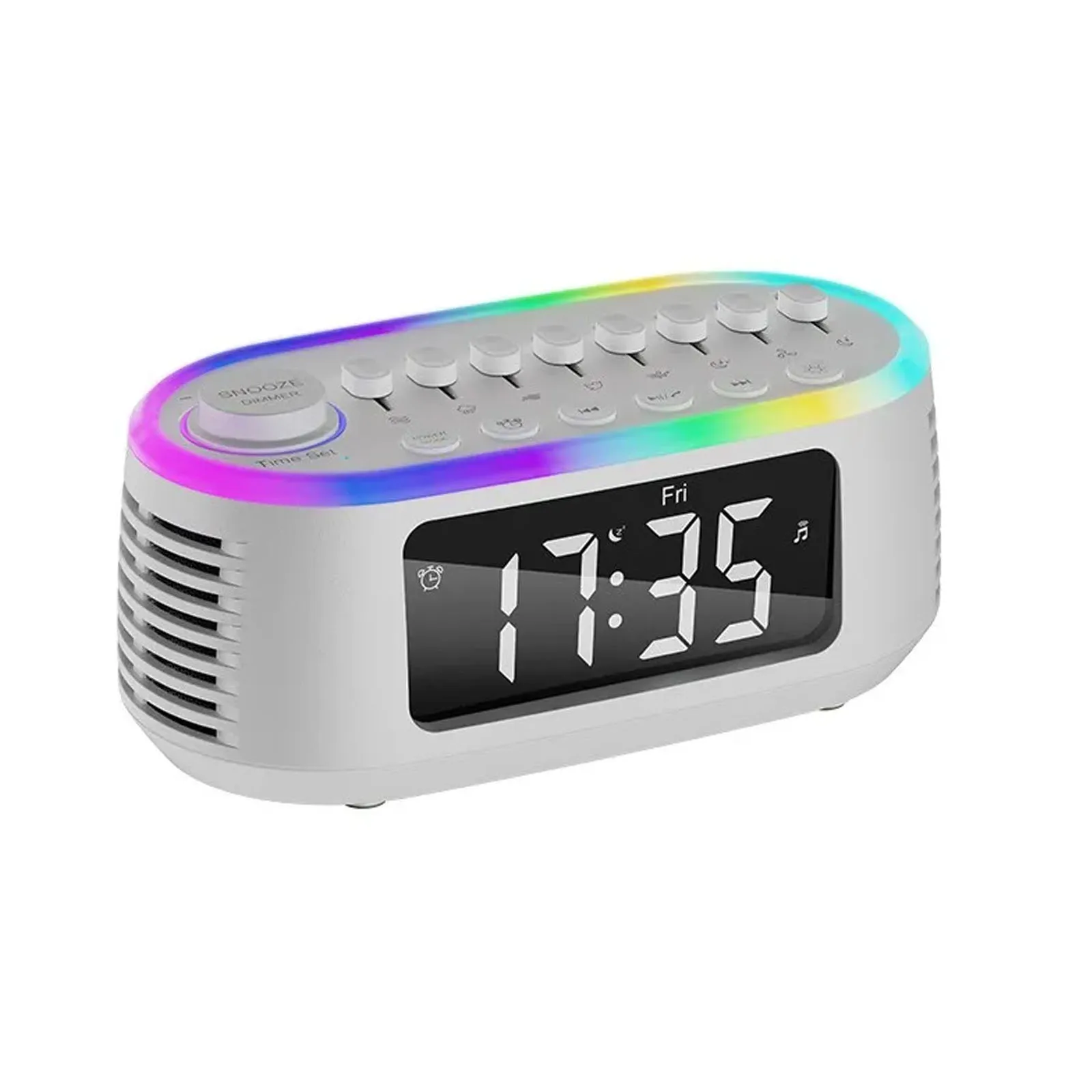 Altavoz Bluetooth RGB con temporizador de ruido blanco y micrófono MDUG (blanco)