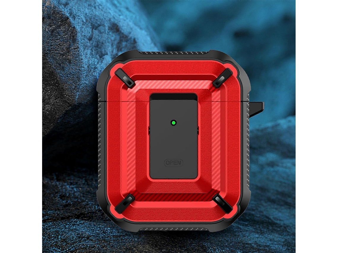 Estuche protector para auriculares con textura de diamante, interruptor y gancho para AirPods de 1/2".