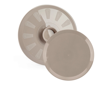 PLASTIC FORTE - Juego de 2 Tapas Gira Tortillas en Plástico con Agarre Central. Marrón