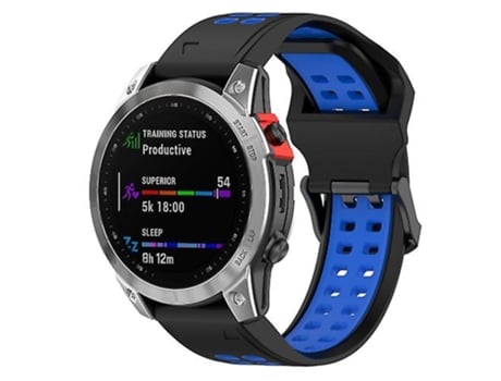 Correa para Garmin Descent G1/Coros Vertix 22mm correa de reloj de silicona de liberación rápida de doble fila negro azul VENISYMLIS