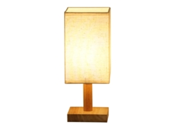 Lámpara de mesa de tela LED, lámpara de noche, lámpara de lectura cuadrada de tela para dormitorio, estudio, sala de estar, amarilla, Bestvite