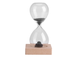 Reloj De Arena Magnético Con Base Decorativa De Madera Para Escritorio, Oficina Y Hogar.