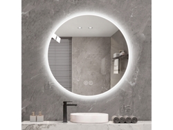 Espejo de baño redondo BGA STORE con LED, antivaho, ajuste de color e intensidad, diseño moderno (70 cm)