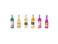 KOFIHETY Botellas Miniatura 1:12 para Bar y Cocina, Juego de 6 Unidades, Decoración para Casa de Muñecas