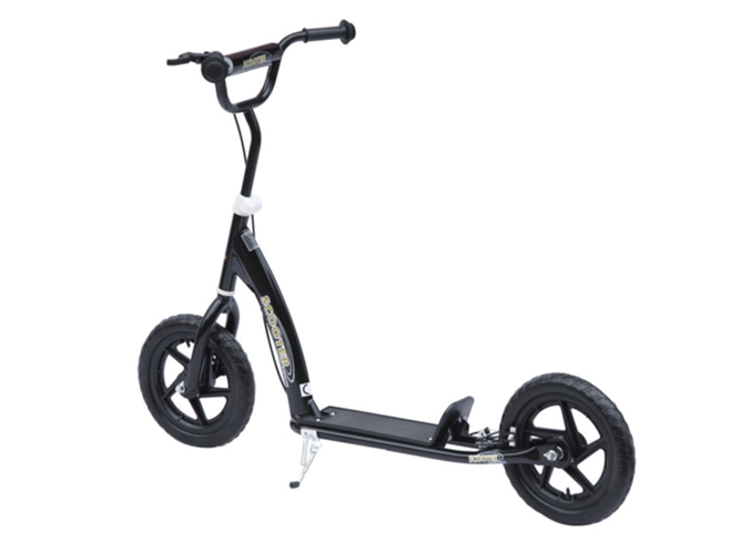 Homcom Scooter Patinete con 2 ruedas manillar ajustable negro 12 120x52x7586cm