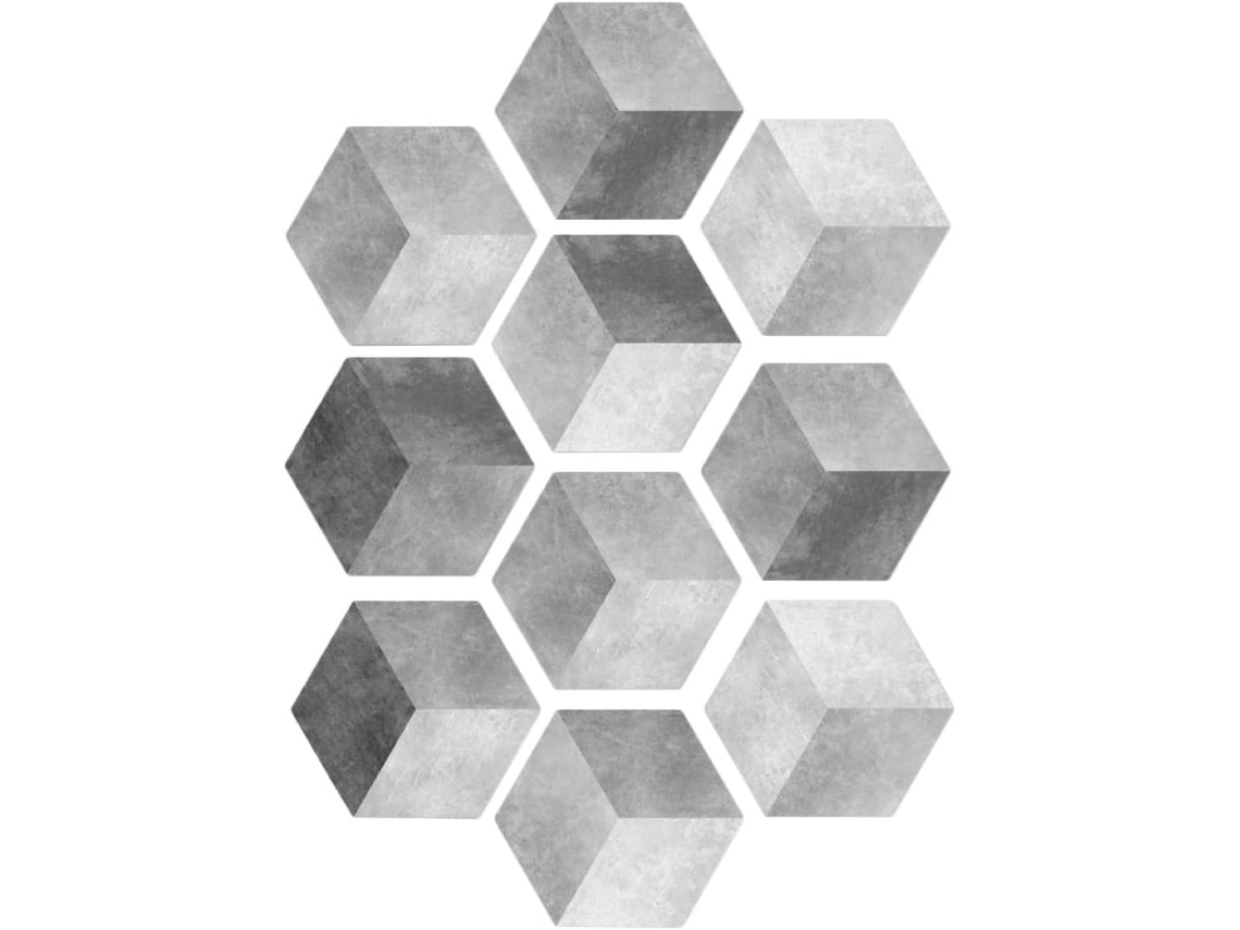 10 Pegatinas Hexagonales Antideslizantes De Pvc Para Suelo, Decoración Creativa.