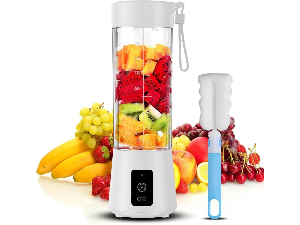 Licuadora Portátil, Mini Licuadora Personal Para Batidos Y Batidos, Exprimidor De Frutas Recargable Por Usb CHRUI Blanco