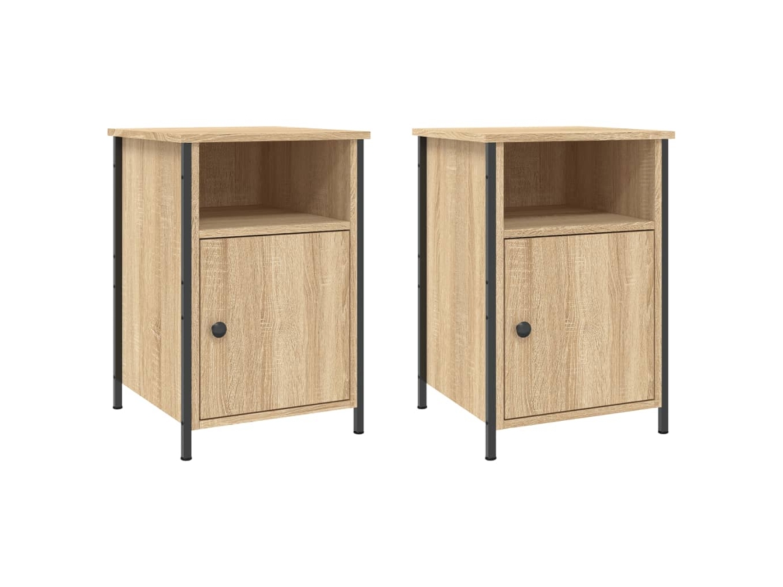 Juego de mesitas de noche derivadas de madera de roble Sonoma 40x42x60 cm MAISON EXCLUSIVE