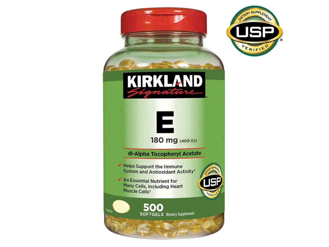 KIRKLAND SIGNATURE Vitamina E 180 mg 400 UI 500 cápsulas blandas