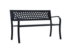 Banco de jardín VIDAXL Negro Metal (125x53x77 cm)