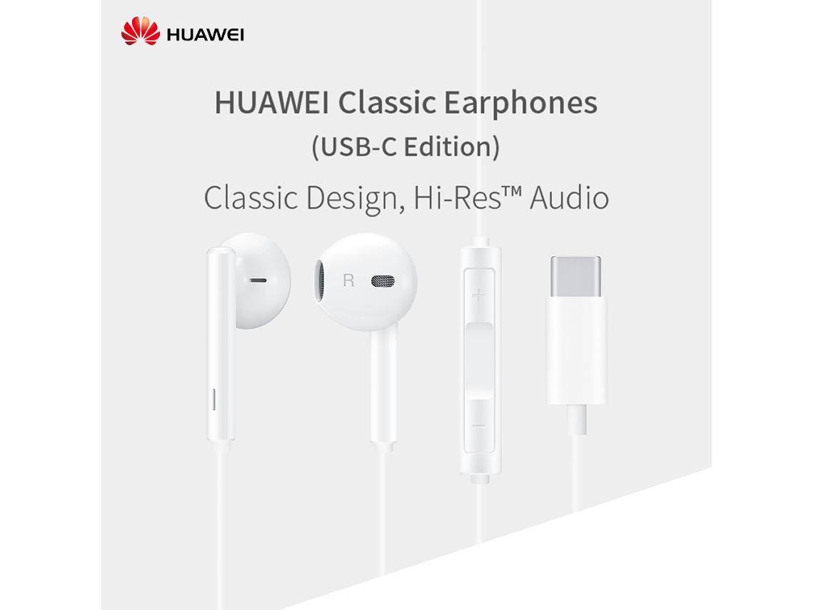 Auriculares Huawei Cm33 Usb-c Con Audio De Alta Resolución, Control Remoto De 3 Botones Y Reducción De Ruido.