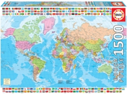 Puzzle EDUCA 1500 Mapamundi Político (Edad Mínima: 12 Años - 1500 Piezas)