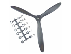 2 Pcsqtmodel 1170 11x7 Inch Efficient 3 Leaf Blade Propeller For Petro Electric Rc Models Airplane