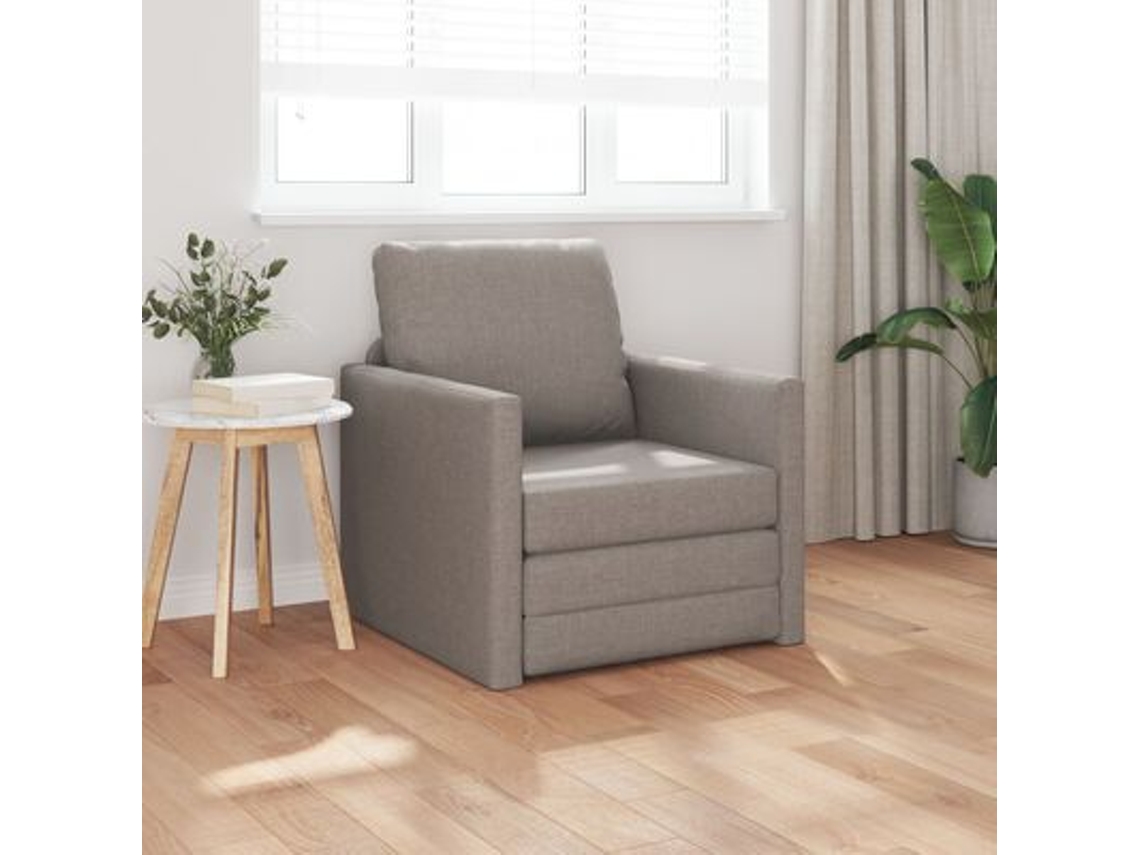 Sofá Cama 2-en-1 Taupe 74x77x81 Cm Tela Wsd454075