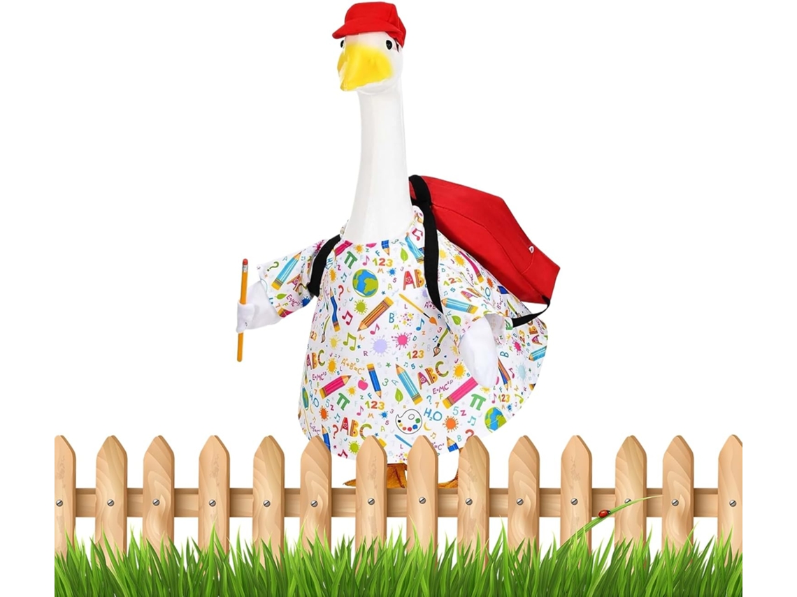 Traje Para Gansos, Uniforme Escolar Para Gansos De Jardín – Estatua De texto Ilegible, 58 Cm, Decoración De Jardín,