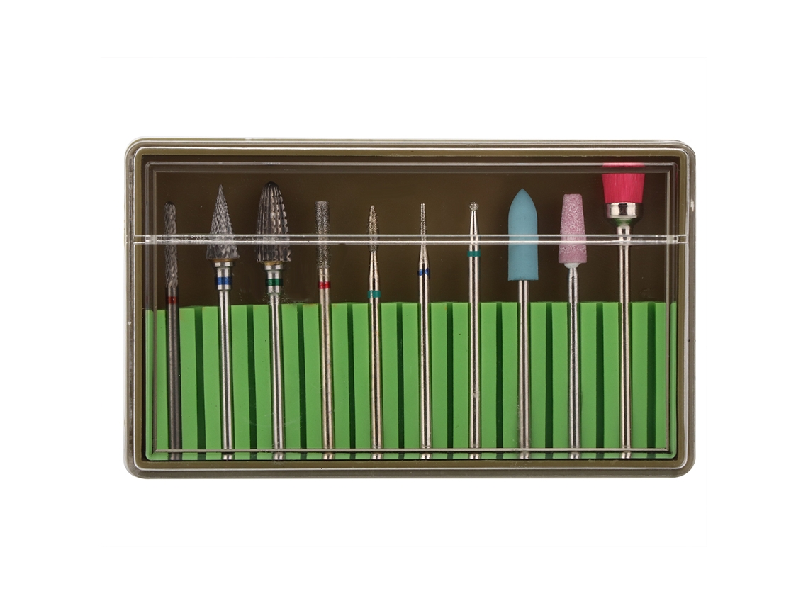 10 Piezas Kit De Brocas Para Taladro De Uñas Herramienta De Pulido Accesorio Para Manicura Y Pedicura Bh-05