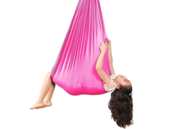 Saca De Yoga Aérea Para Niños 100% Nylon 280x100cm Columpio Antigravedad Entrenamiento Sensorial Interior Exterior Rosa Rojo