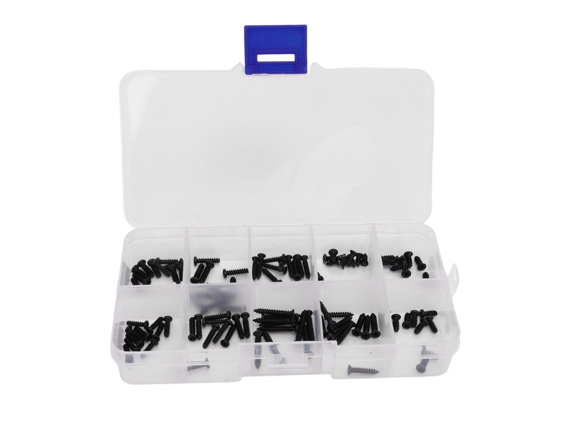 Kit De Tornillos De Acero Inoxidable Para Coches Rc 1/16 Mjx 16208 16207 16210 Con Caja 100 Piezas