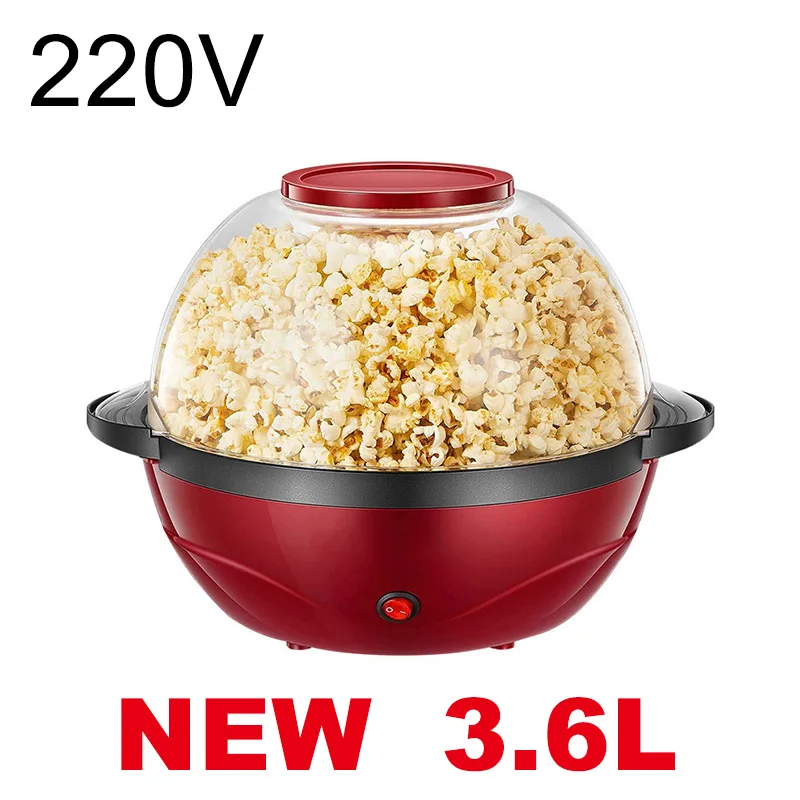 (rojo) Máquina Eléctrica Para Hacer Palomitas De Maíz De 850 W, Máquina Automática Para Hacer Palomitas Calientes