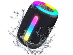 Altavoz Bluetooth portátil, resistente al agua IP68, con luces LED, estéreo HD inalámbrico de 15 W y micrófono BT5.3 de Yizhood.